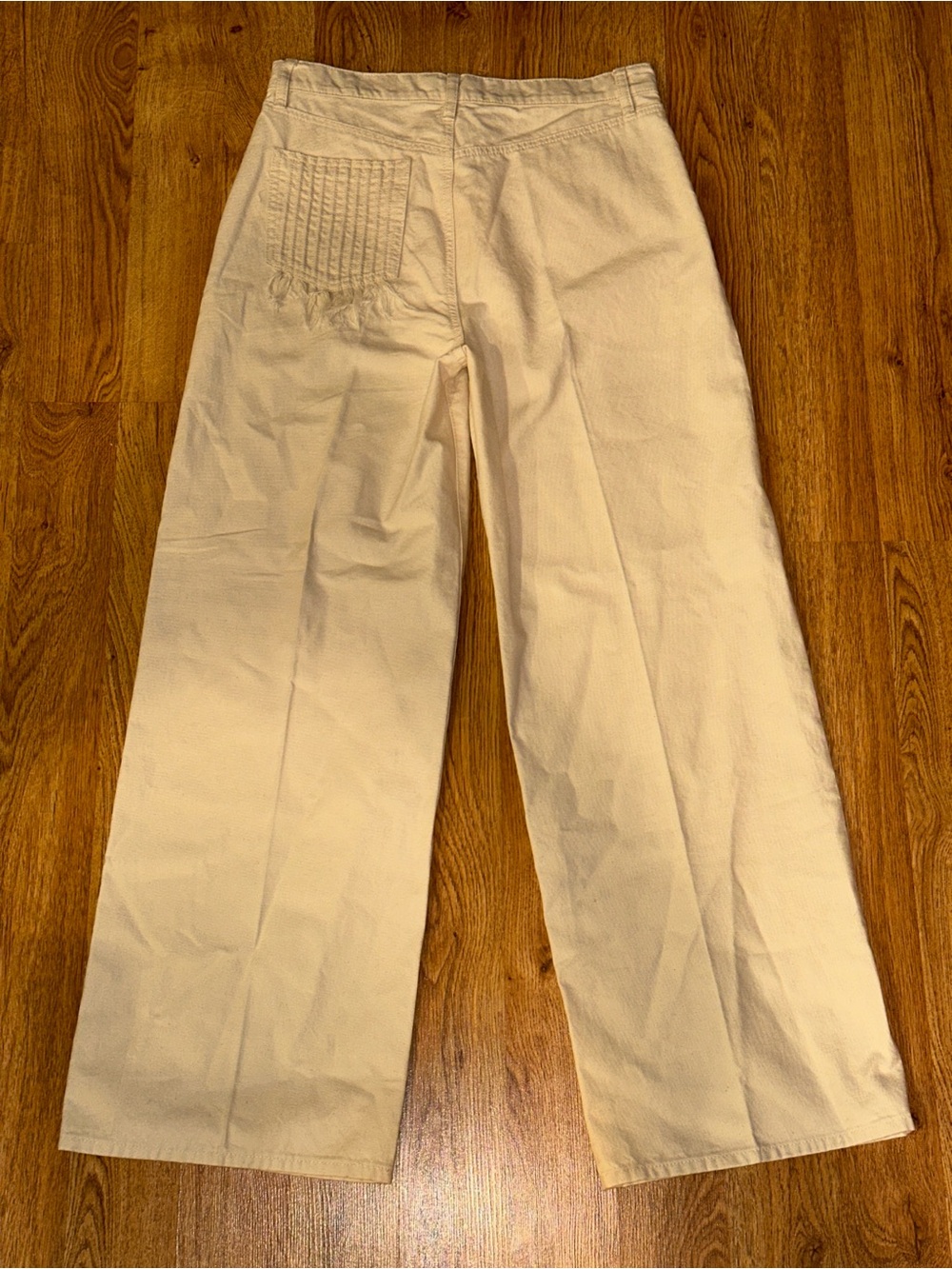 Tory Burch Caroline 46323 0218 Cream Canvas Jean 420 Rinse Wash Retail $228 READ